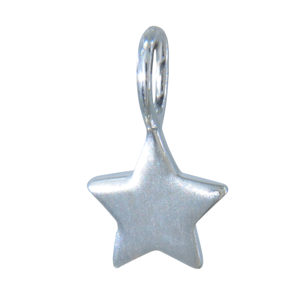 Anhänger Stern 8 mm 925 Silber matt e-coated Anhänger Stern 8 mm 925 Silber matt e-coated