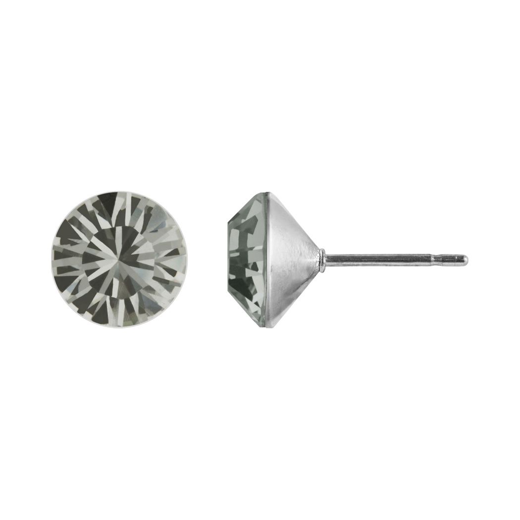 Ohrstecker Kristall 8 mm in Black Diamond Ohrstecker Kristall 3 mm in Black Diamond 925 Silber