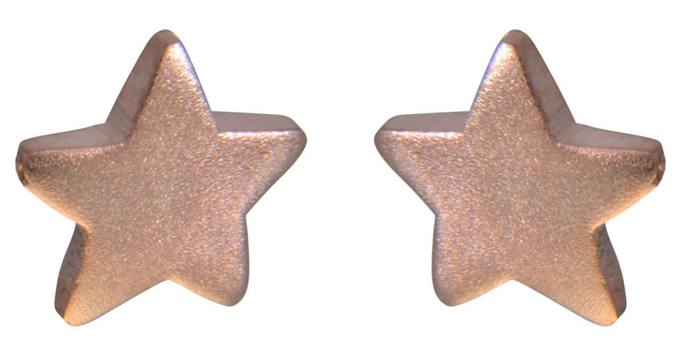 Ohrstecker Stern mattiert rosé vergoldet 925 Silber