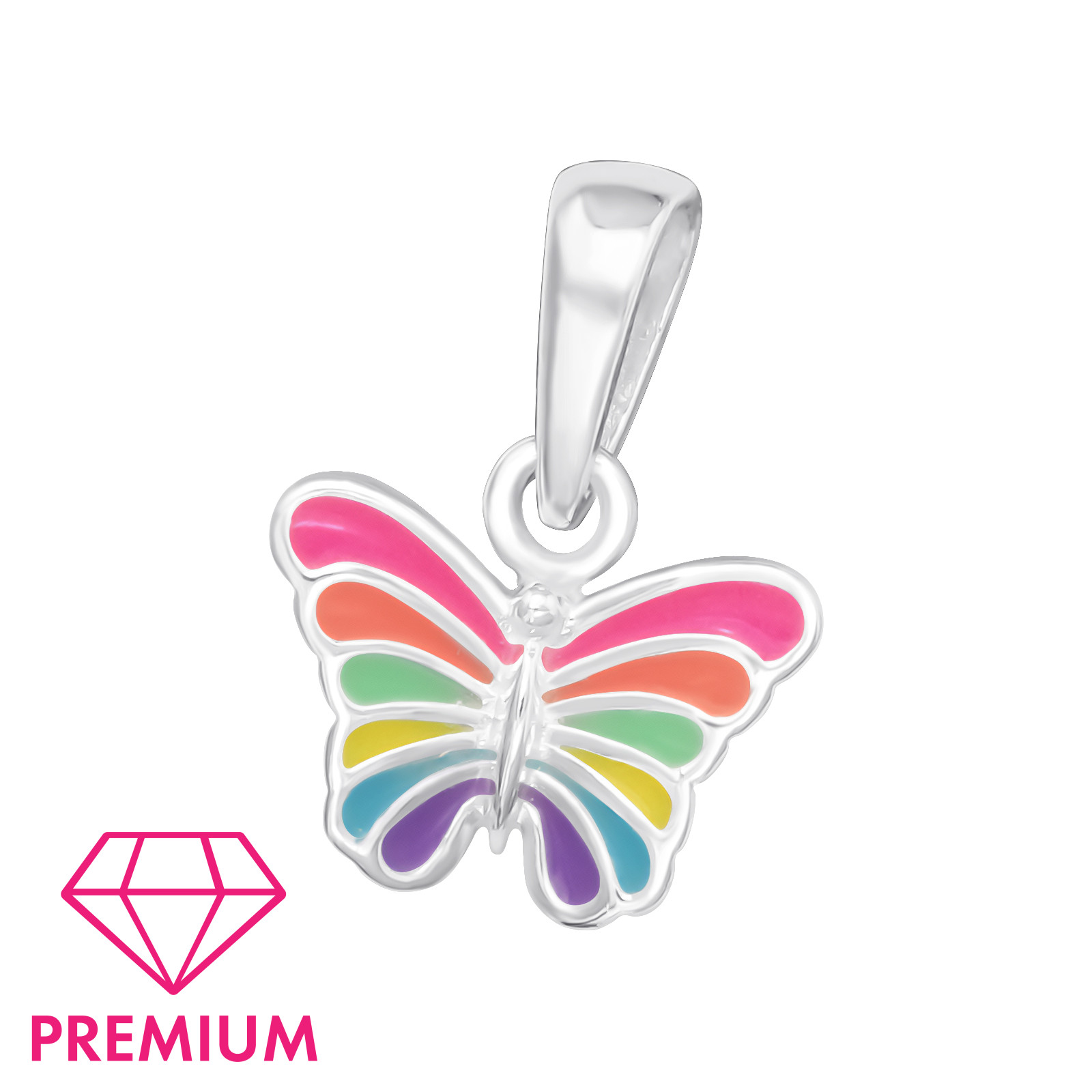 Anhänger Schmetterling pastell bunt PREMIUM  925 Silber e-coated