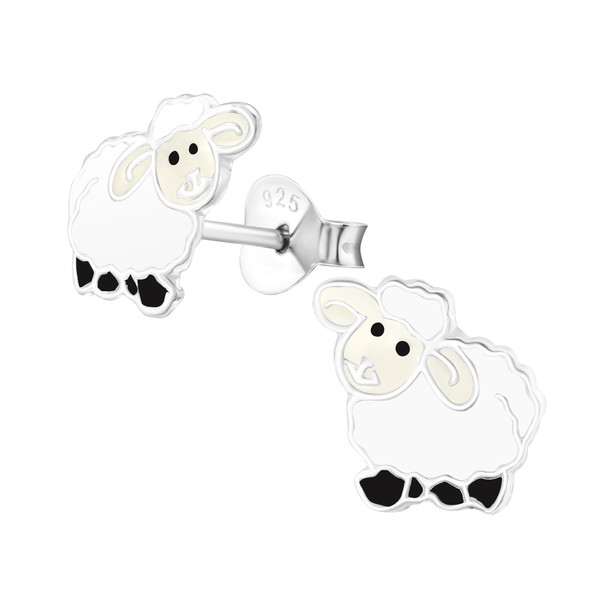 Ohrstecker Schäfchen 925 Silber e-coated