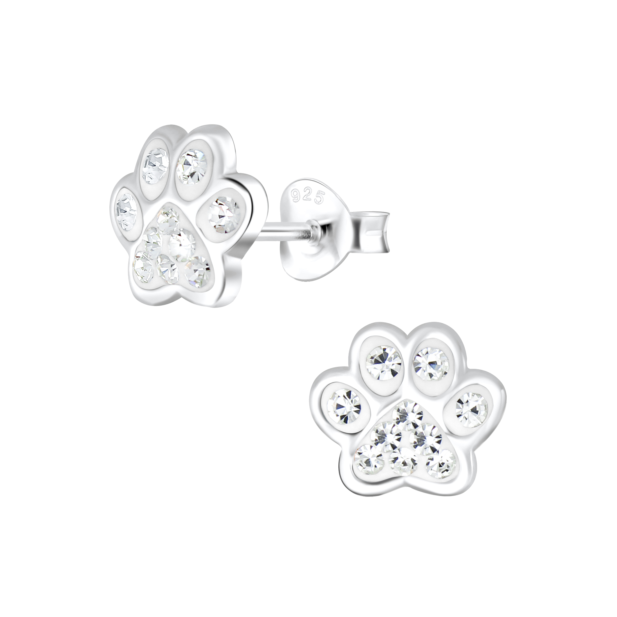 ohrstecker-tatze-mit-kristallen-925-silber-e-coated-15364-14691 Ohrstecker Tatze mit Kristallen 925 Silber e-coated