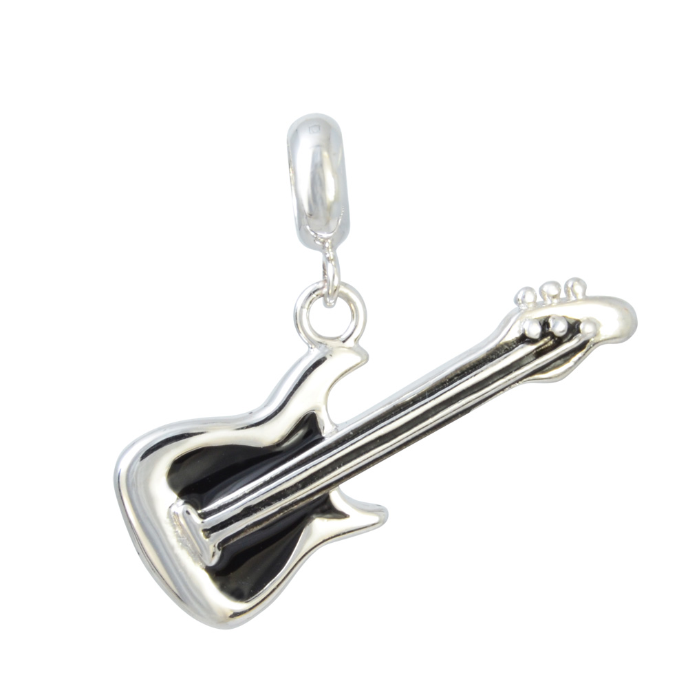 Anhänger Gitarre schwarz 925 Silber Anhänger Gitarre schwarz 925 Silber