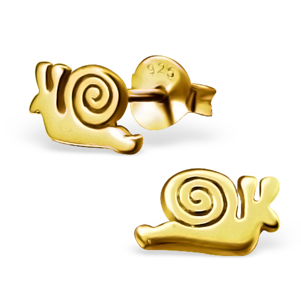 Ohrstecker Schnecke 925 Silber vergoldet