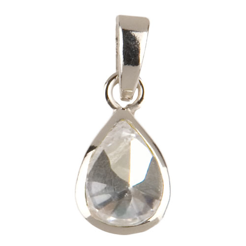 Kristalltropfen Anhänger 925 Silber