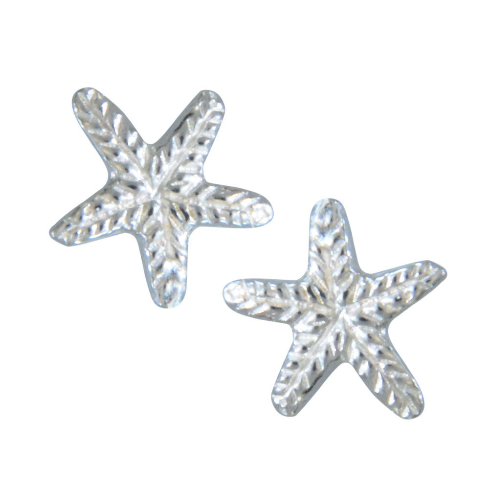 Ohrstecker Seestern 6mm 925 Silber e-coated Ohrstecker Seestern 6mm 925 Silber e-coated