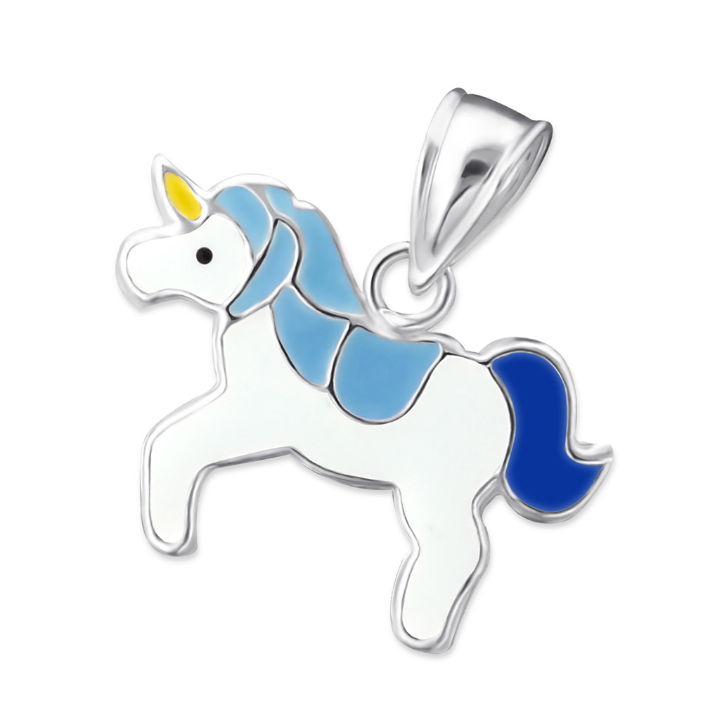 anhanger-einhorn-mit-blauer-mahne-925-silber-15049-42702 Anhänger Einhorn mit blauer Mähne 925 Silber