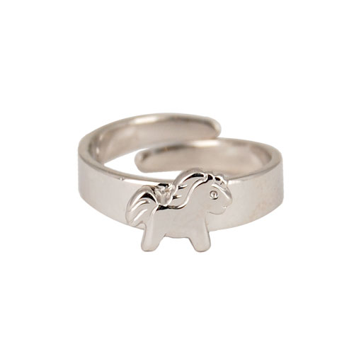 Ring Pony  925 Silber e-coated offen Ring Pony  925 Silber e-coated offen