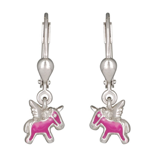 Ohrhänger mini Pegasus rosa 925 Silber