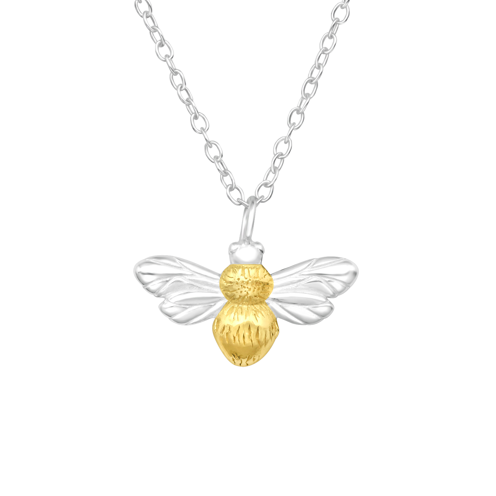 Kette Biene edel 925 Silber teilvergoldet Kette Biene edel 925 Silber teilvergoldet