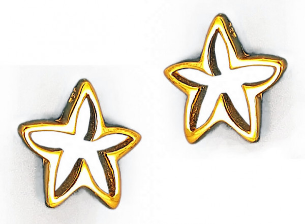 Ohrstecker cut-out Seastar 925 Silber vergoldet