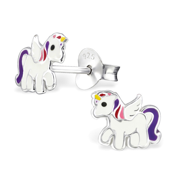 Ohrstecker Einhorn mini 925 Silber e-coated