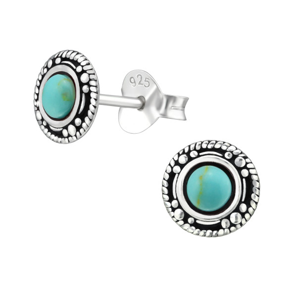 Ohrstecker Green Turquoise 925 Silber