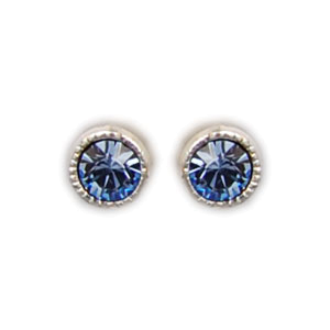 Ohrstecker Kristall 3mm in Light Sapphire