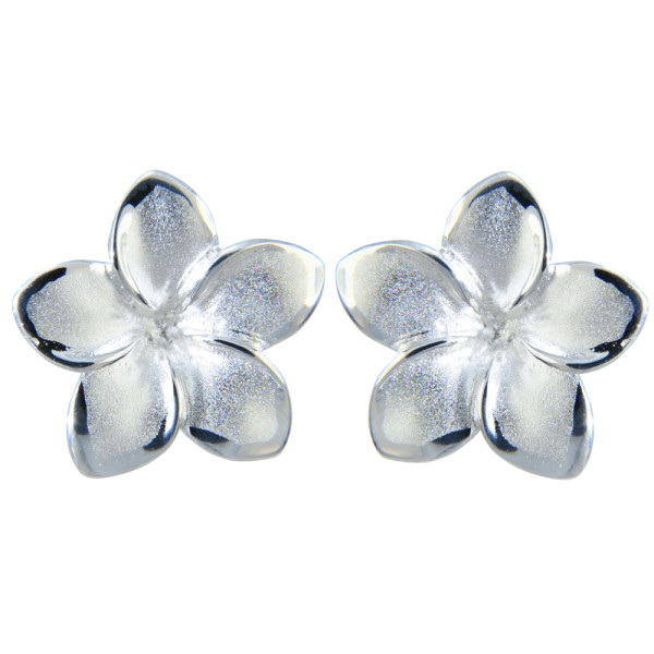 Ohrstecker 18 mm Champac-Flower 925 Silber