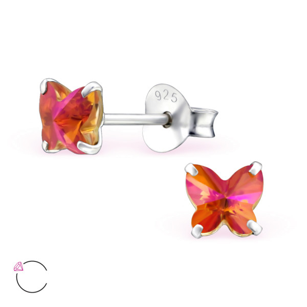 Ohrstecker Schmetterling astral-pink 6mm 925 Silber