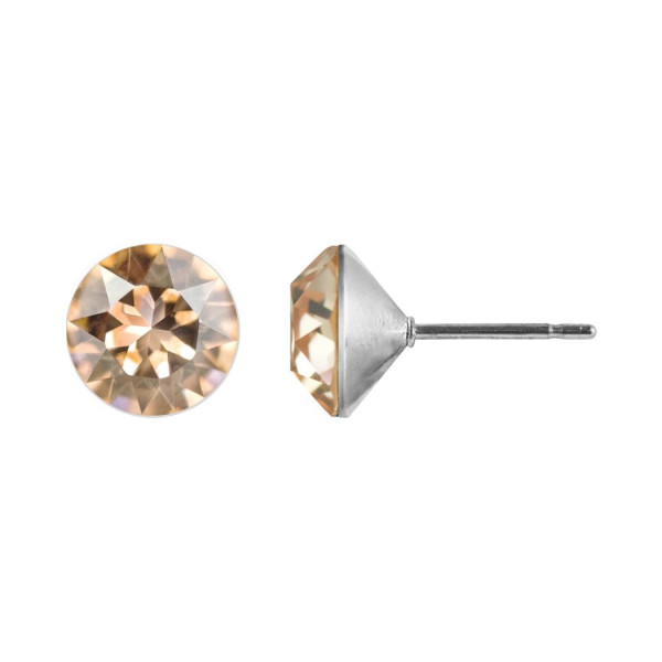 Ohrstecker Kristall 6mm in Light Peach 925 Silber