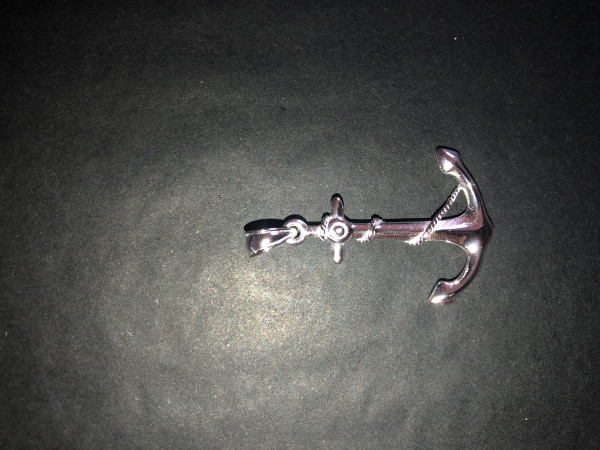 Anhänger Anker groß 925 Silber e-coated