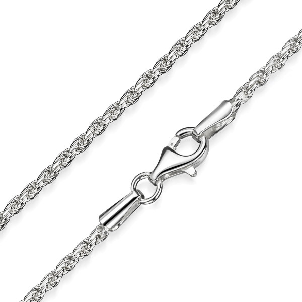 Armband Kordelkette geschliffen 925 Silber rhodiniert 20 cm mit Karabiner