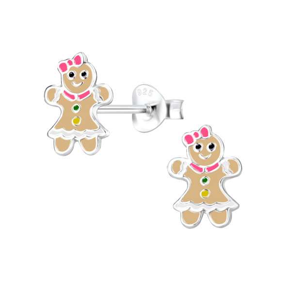 Ohrstecker Lebkuchen Frau 925 Silber