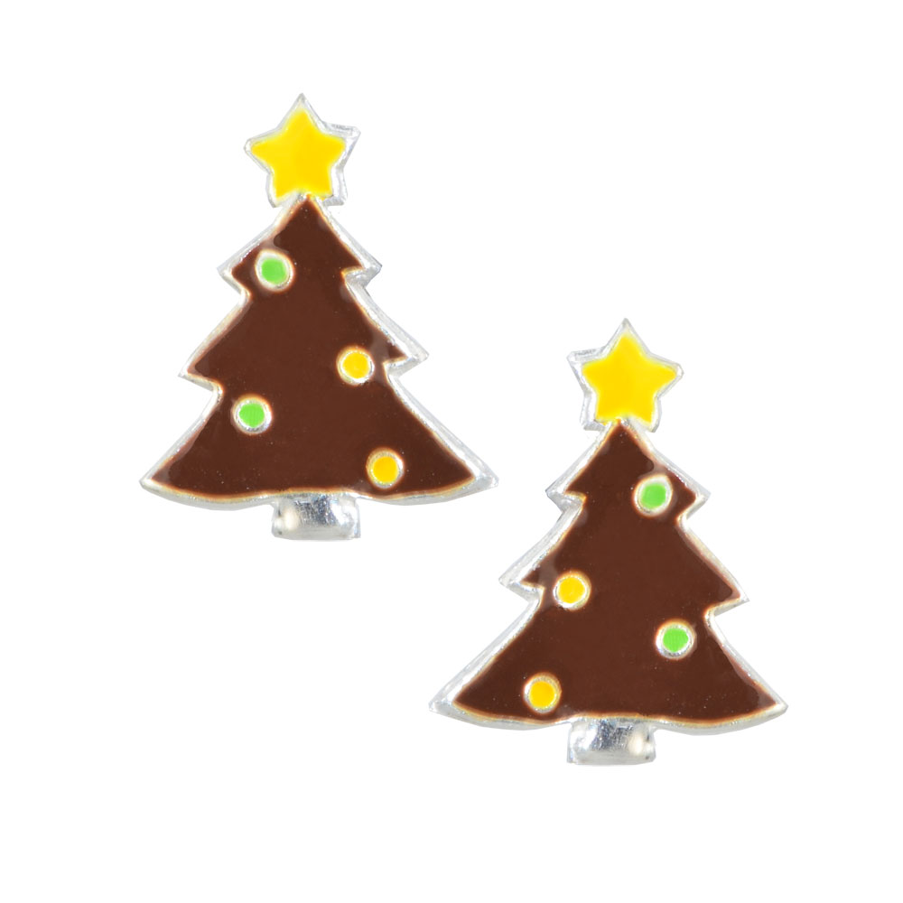 Ohrstecker Tannenbaum braun 925 Silber Janusch Schmuck