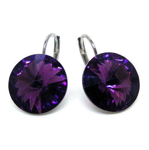 Ohrhänger Kristall 12 mm in Amethyst