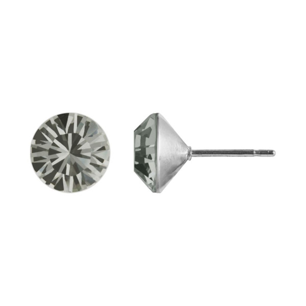 Ohrstecker Kristall 8 mm in Black Diamond 925 Silber