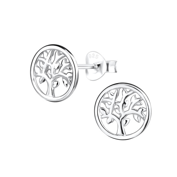 Ohrstecker Tree of life 925 Silber e-coated