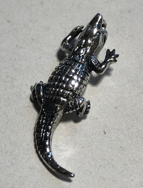 Anhänger Krokodil massiv ca. 25 mm 925 Silber