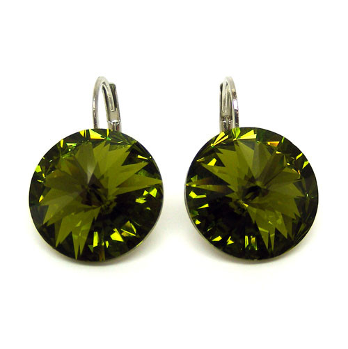 Ohrhänger Kristall 12 mm in Olivine