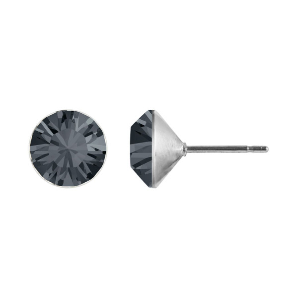 Ohrstecker Kristall 6 mm in Silver Night 925 Silber