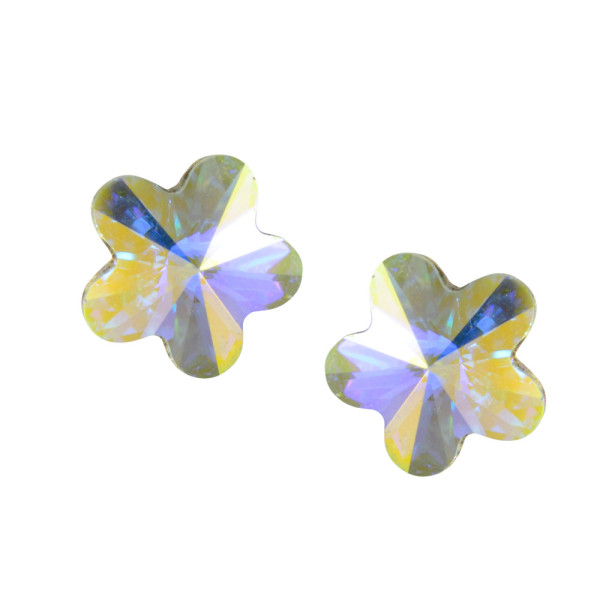 Ohrstecker Kristall Blüte Crystal 925 Silber rhodiniert 6 mm