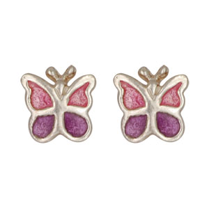 Ohrstecker Schmetterling rosa/lila 925 Silber