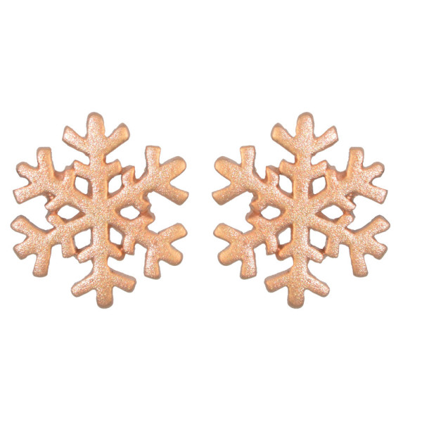 Ohrstecker mattiert rosé vergoldete Schneeflocke 925 Silber