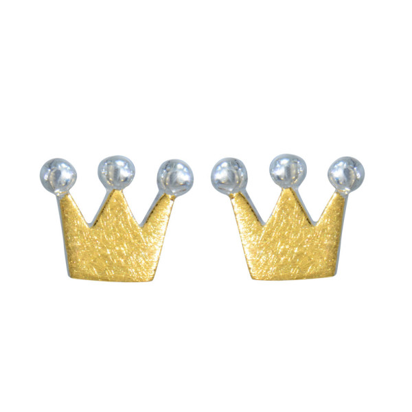 Ohrstecker Krone vergoldet/gebürstet 925 Silber