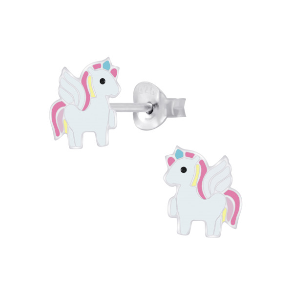 Ohrstecker Einhorn mini pastell 925 Silber e-coated