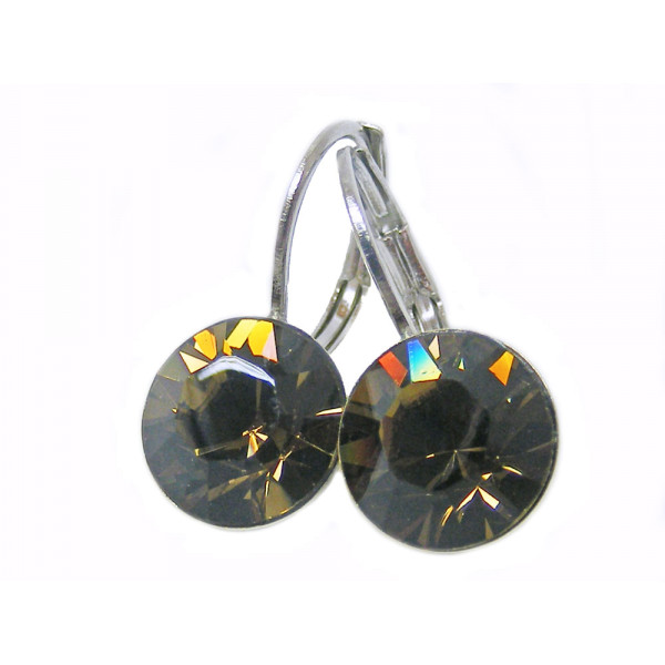 Ohrhänger Kristall 8 mm in Smoky Quarz