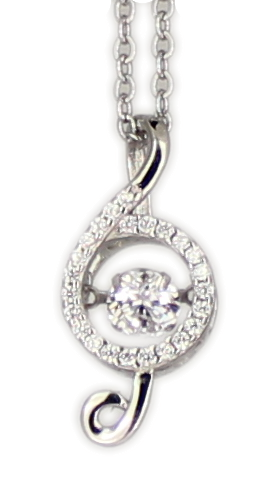 Kette Note Dancing Diamond rhodiniert 925 Silber 45 cm + 3,5 cm Verlängerung