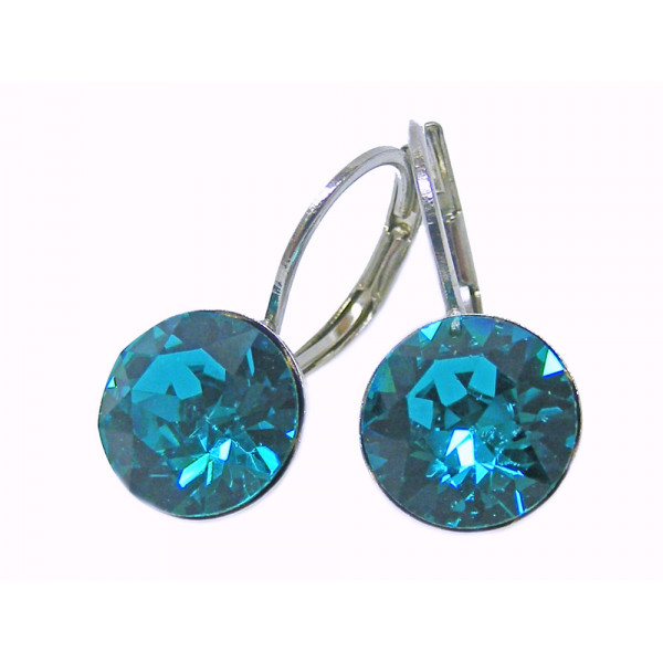 Ohrhänger Kristall 8 mm in Blue Zircon