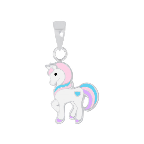 Anhänger Einhorn rosa 925 Silber e-coated