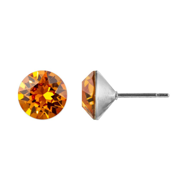 Ohrstecker Kristall 6mm in Tangerine
