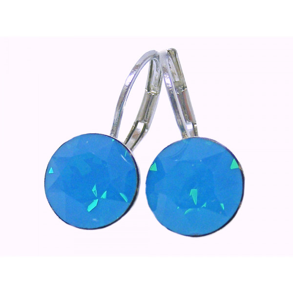 Ohrhänger Kristall 8 mm in Caribbean Blue Opal