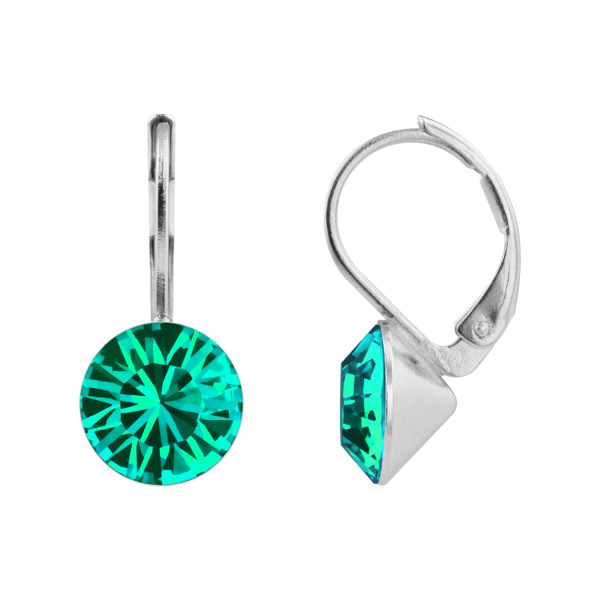Ohrhänger Kristall 8 mm in Blue Zircon