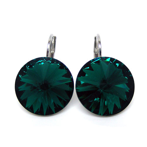 Ohrhänger Kristall 12 mm in Emerald