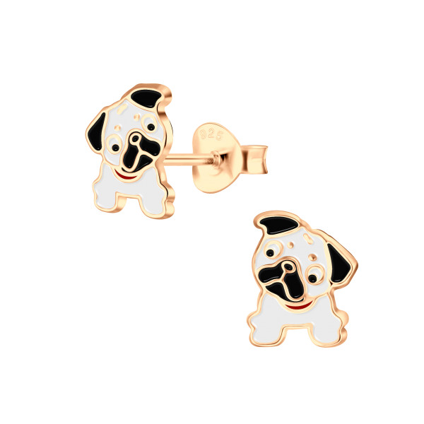 Ohrstecker kleine Bulldogge 925 Silber vergoldet e-coated