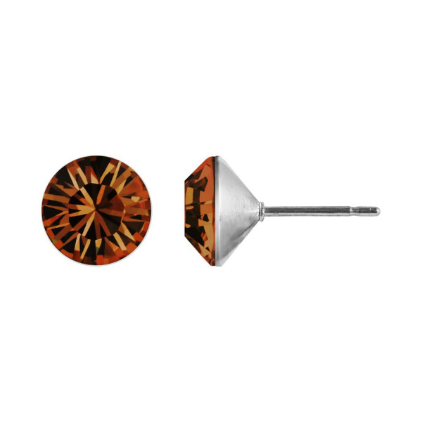Ohrstecker Kristall 6mm in Light Smoked Topaz