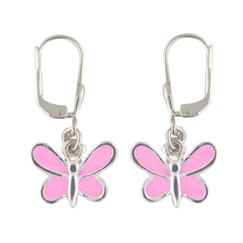Schmetterling Ohrhänger rosa 925 Silber