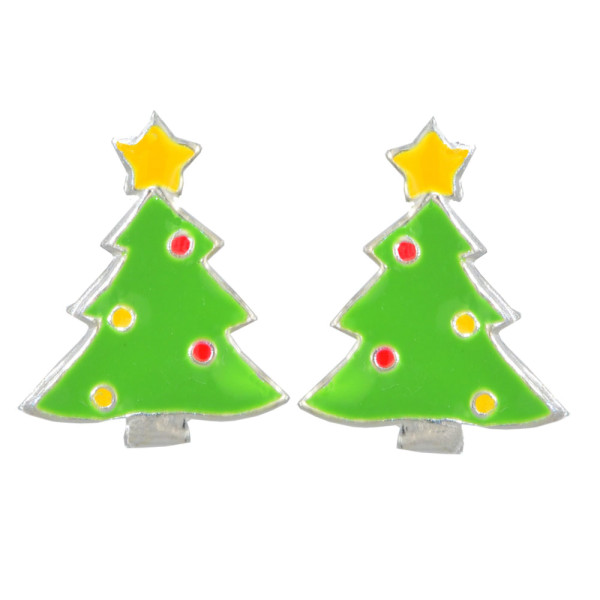 Ohrstecker Tannenbaum grün 925 Silber
