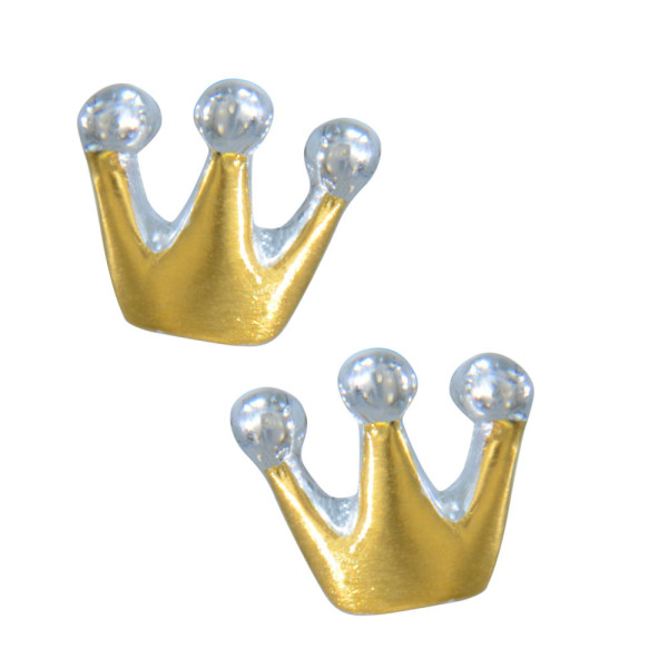 Ohrstecker kleine Krone vergoldet 925 Silber