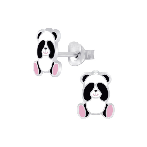 Ohrstecker 925 Silber Panda e-coated